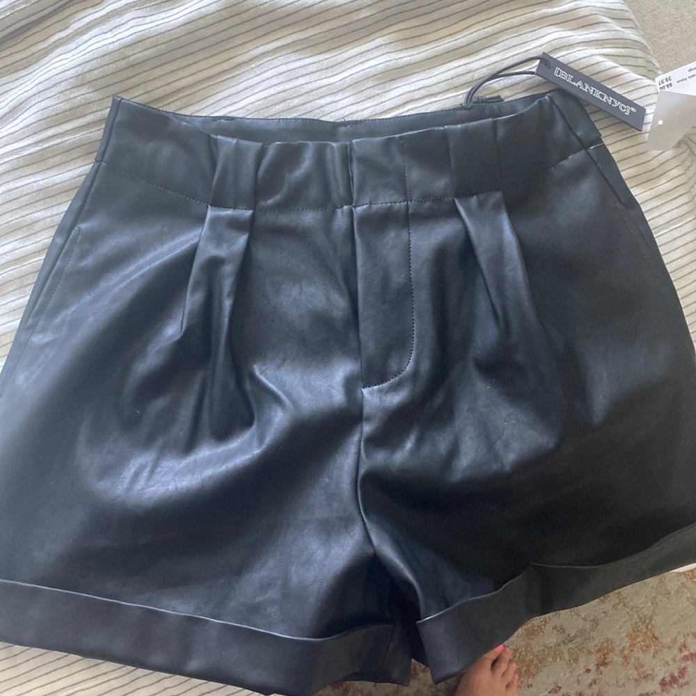 Faux leather paper bag style shorts